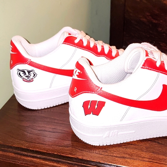 New Custom Nike Air Force 1 NCAA Women's Sneakers (Size 9.5) WI Badgers - Picture 3 of 9